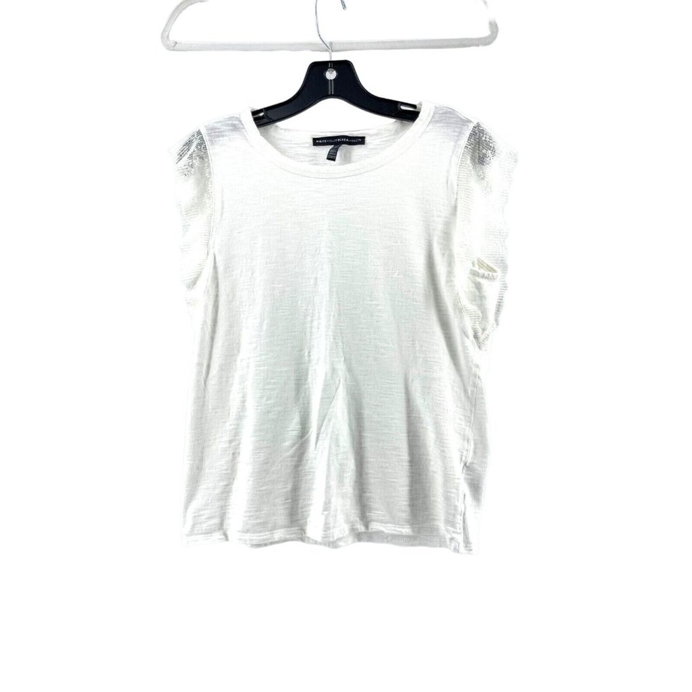 White House Black Market Women's Sleeveless Lace Flutter Top Shirt Size Small